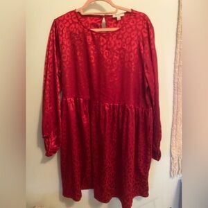 Umgee Red Leopard Print Dress